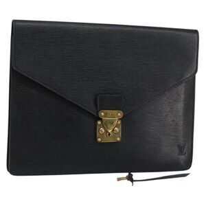 LOUIS VUITTON Epi Porte Documents Senateur Briefcase Black